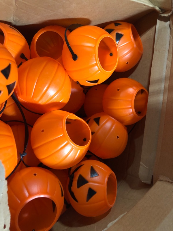 Photo 3 of 50 Halloween Mini Pumpkins Bucket Plastic Halloween Pumpkins Bucket Trick or Treat Storage Bulk Halloween Candy Holders Container for Kids for Halloween Decorations Gift Party Supplies 50 Pumpkin with Handle