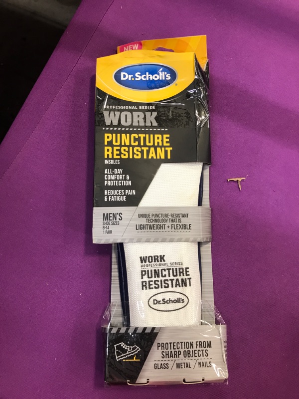 Photo 2 of Dr. Scholl's Professional Series Work Puncture Resistant Insoles, Men's 8-14, Trim to Fit Puncture Resistant Men's 8-14