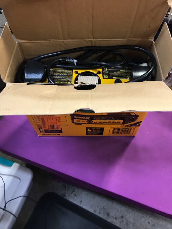 Photo 2 of DEWALT DXAEC801B 30 Amp Bench Battery Charger: 80 Amp Engine Start, 2 Amp Maintainer, 120V AC Outlet, 3.1A USB Port, Battery Clamps Single Battery Charger