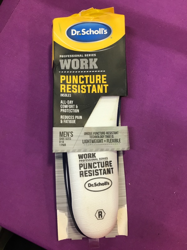 Photo 2 of Dr. Scholl's Professional Series Work Puncture Resistant Insoles, Men's 8-14, Trim to Fit Puncture Resistant Men's 8-14