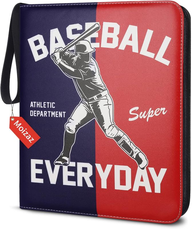 Photo 1 of Baseball Card Binder 900 Pockets Trading Card Binder 50 Removable Sleeves Sports Card Binder Card Collection Binder For Trading Cards Card Sheets For Standard Size Cards Sports Cards (900 Pockets, C)