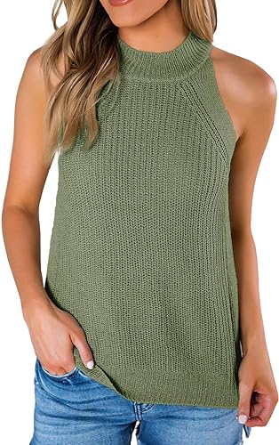 Photo 1 of  Size l/m-----Imily Bela Women's Summer Halter Tank Tops Sleeveless Casual Racerback Loose Shirts Knit Cami Sweater Vest