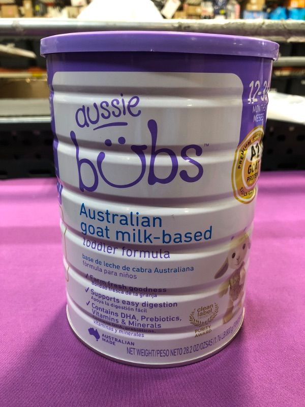 Photo 2 of Aussie Bubs Australian Goat Milk-Based Toddler Formula, For Kids 12-36 months, Made with Fresh Goat Milk, 28.2 oz  BB 2/2024