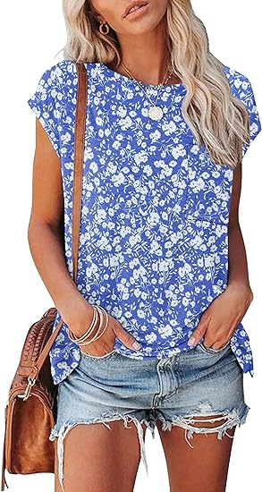 Photo 1 of AUSELILY Womens Cap Sleeve T-Shirt Casual Loose Fit Tank Tops MEDIUM