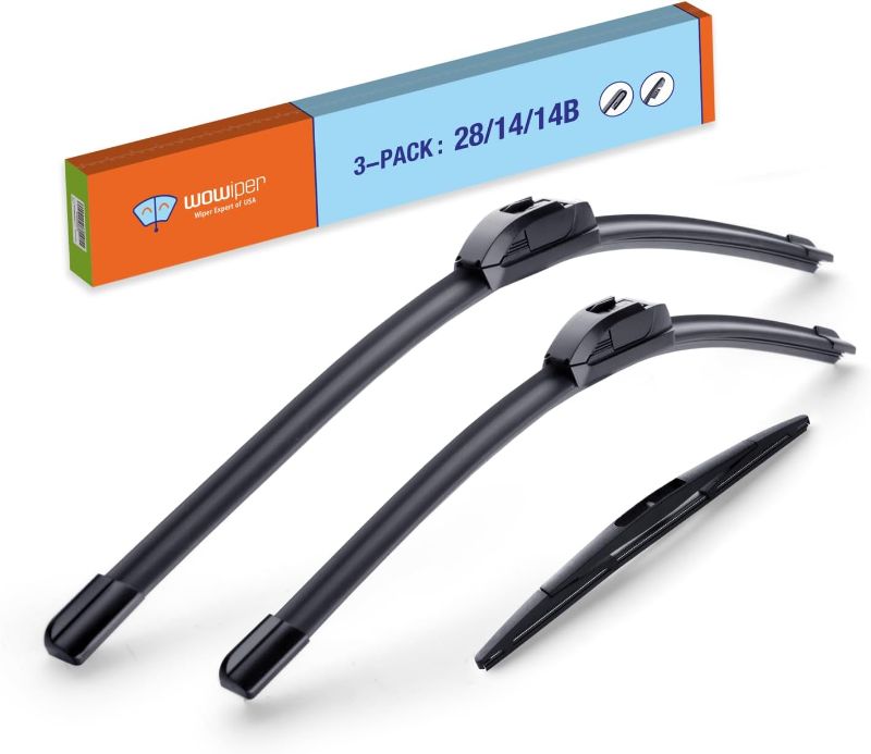 Photo 1 of WOWIPER 28“+14” Windshield Wiper Blades with 14 inch (14-B) Rear Wiper Blades 3 Pack OE Quality Windshield Wiper Blades for Honda Fit 2020-2009 For My Car