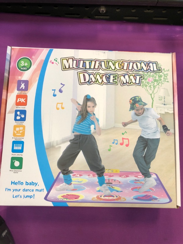 Photo 2 of ALARTSNAIL Dance Mat for Kids Ages 3-12 with 9 Game Modes, Double PK Mode, with LED Lights, Adjustable Volume, Built-in Music, Christmas Birthday Toys Gifts for 3 4 5 6 7 8+ Year Old Girls? Dark Red