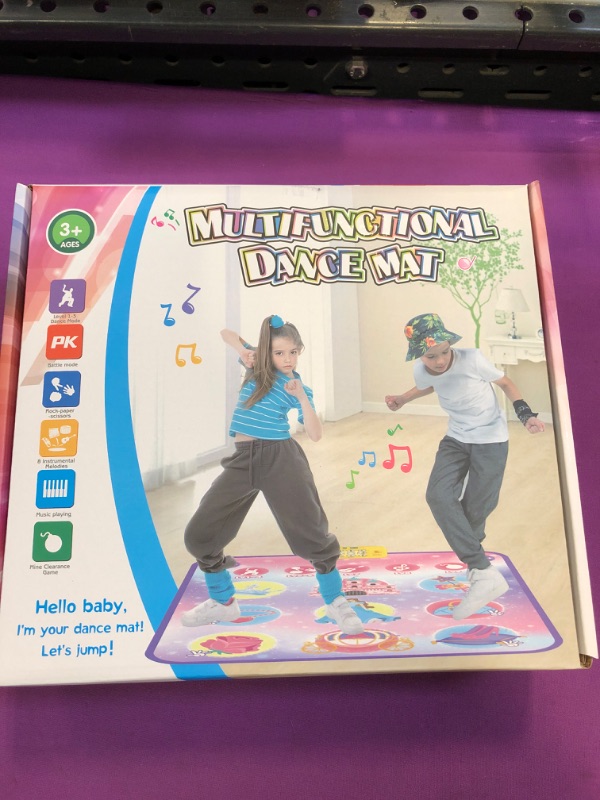 Photo 2 of ALARTSNAIL Dance Mat for Kids Ages 3-12 with 9 Game Modes, Double PK Mode, with LED Lights, Adjustable Volume, Built-in Music, Christmas Birthday Toys Gifts for 3 4 5 6 7 8+ Year Old Girls? Dark Red