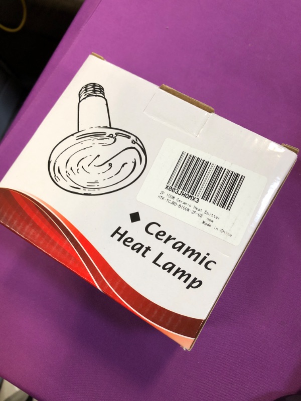 Photo 2 of 100W Ceramic Heat Emitter, Reptile Heat Bulbs, Ceramic Heat Lamp for Reptiles, Amphibian, Chicken, Dog, Cat (2-Pack)