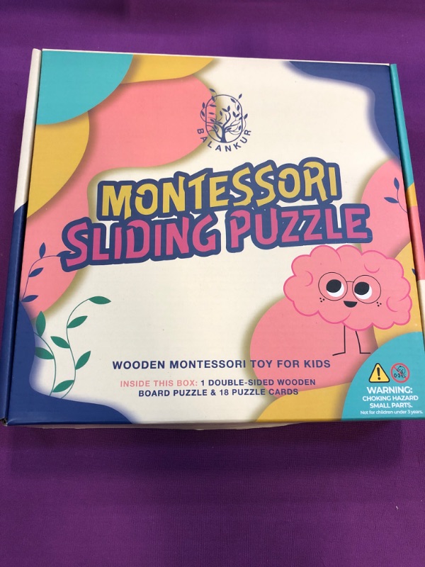 Photo 2 of  Montessori Sliding Puzzle | Educational Wooden Sorting Toy for Toddlers, Boys, Girls Ages 3 4 5 6 7 8 9 | Color & Shape Matching Game | Preschool Learning Activity | Birthday Gift for Kids