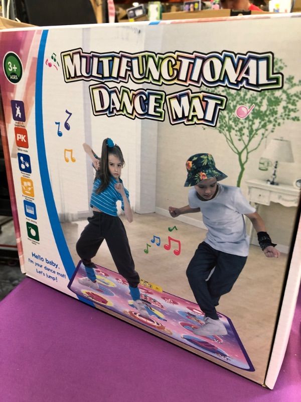 Photo 1 of ALARTSNAIL Dance Mat for Kids Ages 3-12 with 9 Game Modes, Double PK Mode, with LED Lights, Adjustable Volume, Built-in Music, Christmas Birthday Toys Gifts for 3 4 5 6 7 8+ Year Old Girls? Dark Red