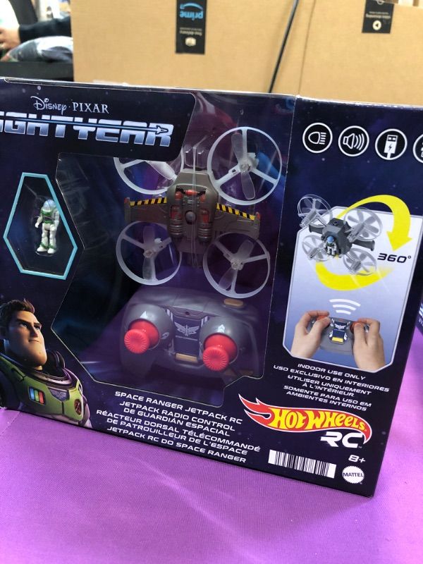 Photo 2 of Hot Wheels Rc Space Ranger Jetpack & Buzz Lightyear Figure, Remote-Control Flying Ship From Disney and Pixar Movie Lightyear