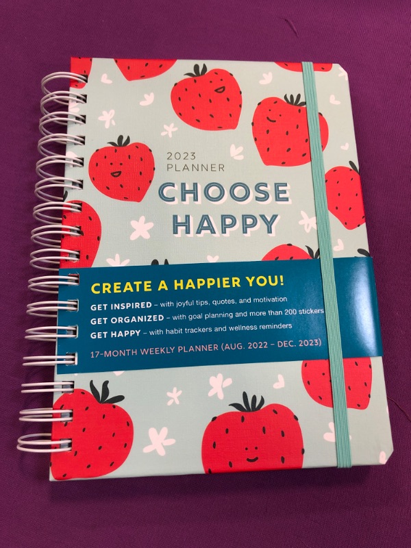 Photo 2 of 2023 Choose Happy Planner: 17-Month Weekly Happiness Organizer with Inspirational Stickers (Thru December 2023) (Inspire Instant Happiness Calendars & Gifts)