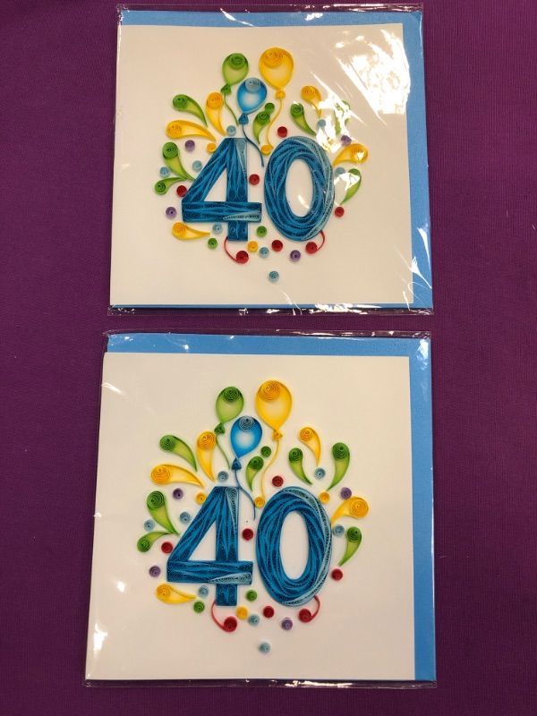 Photo 1 of 40th BIRTHDAY CARD QUILING CARD  2 PCS