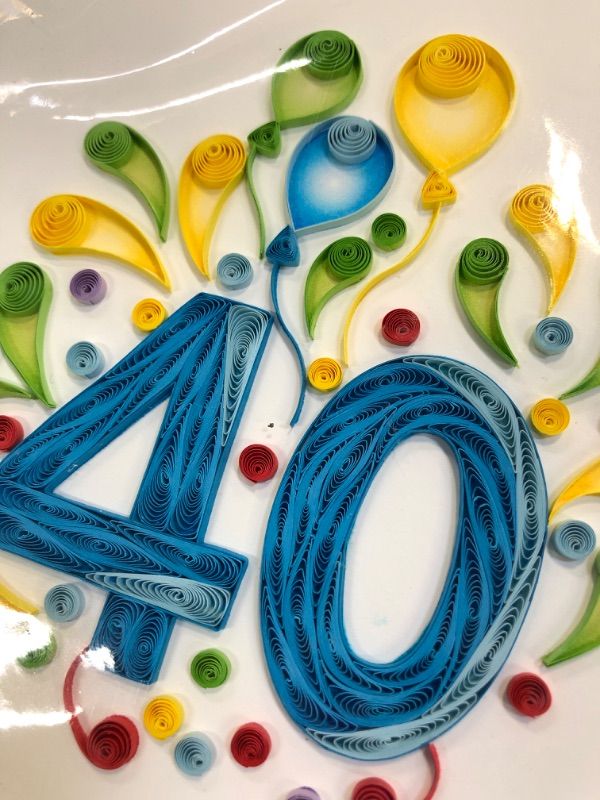 Photo 1 of 40th BIRTHDAY CARD QUILING CARD  2 PCS