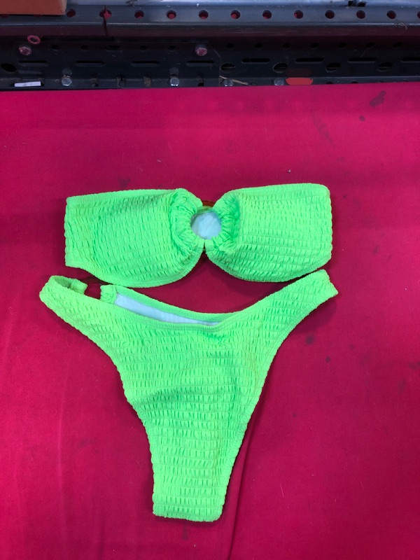 Photo 1 of Green 2 Piece Women's Swimsuit, Size Medium