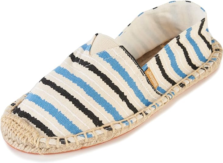 Photo 1 of Alexis Leroy Women's Summer Stripe Canvas Flat Espadrilles. Size 40
