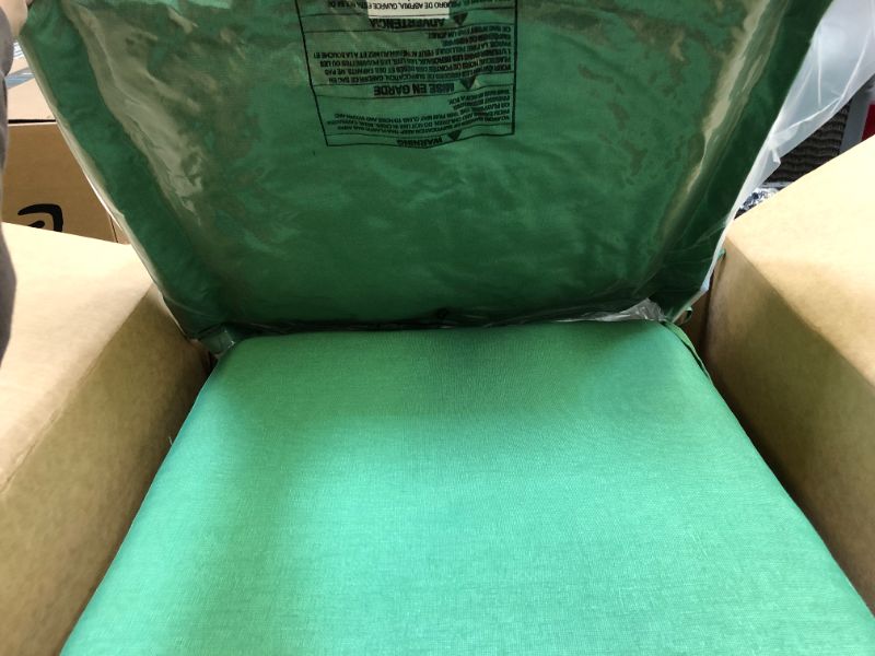 Photo 2 of 21 in. x 21 in. Moss Green Leala Outdoor Dining Chair Cushion
