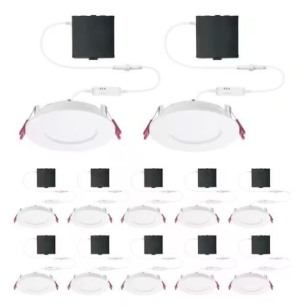 Photo 1 of 4 in. LED Slim 3 CCT Canless - White (12-Pack)
