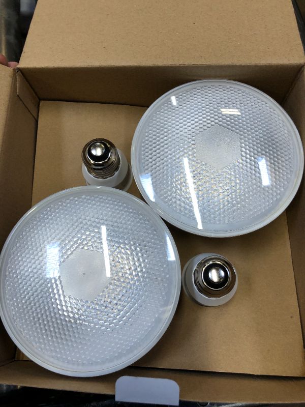 Photo 3 of Feit Electric LED PAR38 Bulbs, 75W Equivalent, Non Dimmable, 5000k Daylight, 750 Lumens, 10 Year Lifetime, E26 Base, PAR38 Flood Lights, CRI 90, Damp Rated, 4 Pack, PAR38/950CA10K/MP/4