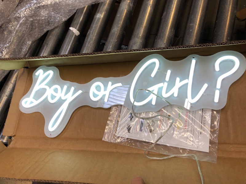 Photo 2 of Boy or Girl Neon Sign for Wall Decor, 23.6 Inch Boy or Girl Led Large sign 