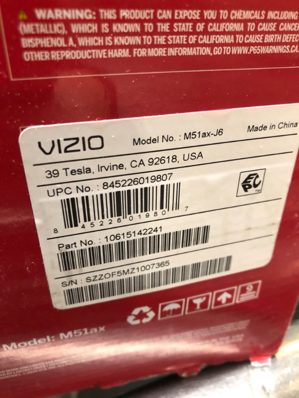 Photo 5 of VIZIO M-Series 5.1 Premium Sound Bar with Dolby Atmos, DTS:X, Bluetooth, Wireless Subwoofer, Voice Assistant Compatible, Includes Remote Control - M51ax-J6 Wireless Subwoofer Virtual Atmos 5.1