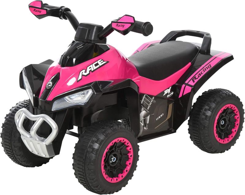 Photo 1 of Aosom NO Power Kids Ride On Push Car, Ride Racer, Foot-to-Floor Sliding Car, Walking ATV Toy with Music, Lights, for 1.5-3 Years Old, Pink