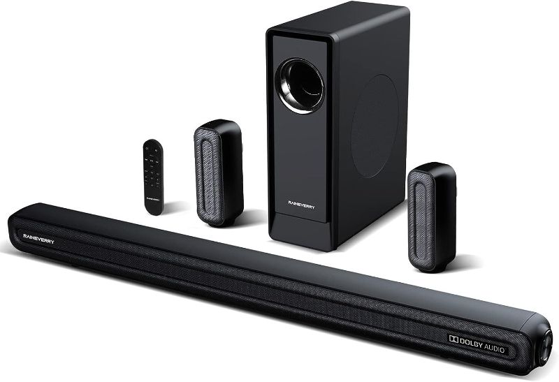 Photo 1 of 5.1 CH Surround Sound Bar System with Dolby Audio, Sound Bars, Wireless Subwoofer & Rear Speaker, Dolby Digital Plus, Bluetooth 5.0 for Home Theater, 4K & HD TVs| HDMI & Optical
