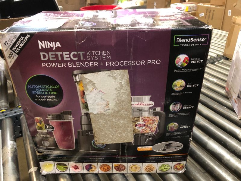 Photo 3 of Ninja TB401 Detect Kitchen System Power Blender + Processor Pro, BlendSense Technology, Blender, Chopping & Smoothies, 1800 Peak Watts, 72 oz. Pitcher, 64 oz. Food Processor, 24 oz. To-Go Cup, Black