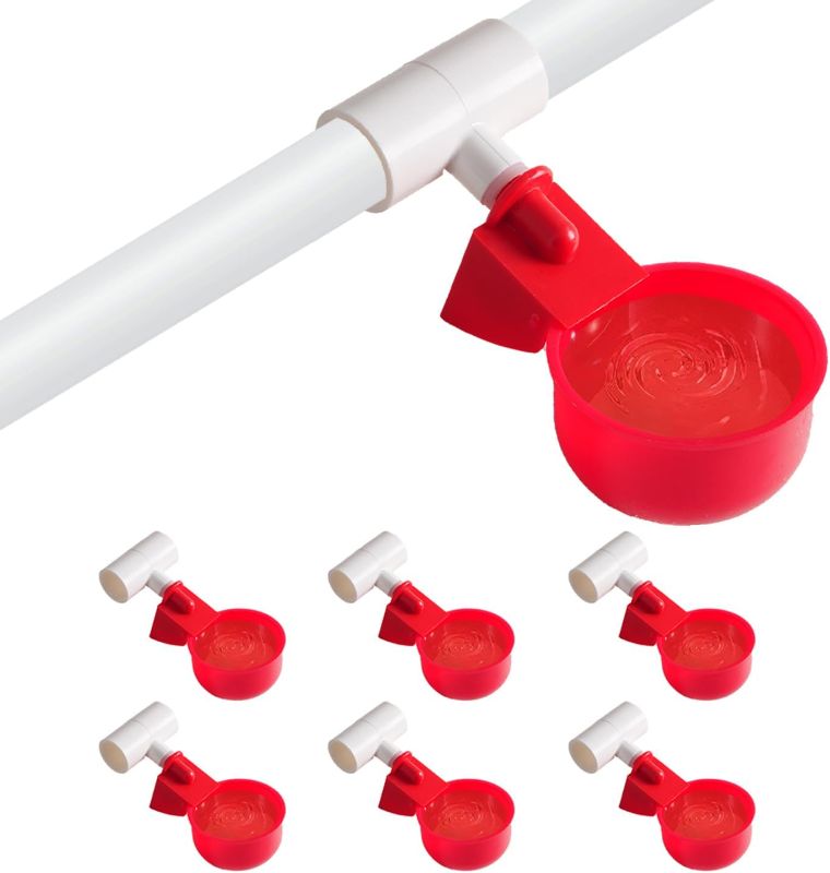 Photo 1 of Chicken Waterer with PVC Tee Fittings, 12 pcs Automatic Chicken Waterer Kit for Poultry, Poultry Waterer for Chicken, Ducks, Birds, Turkeys etc (12pc)
