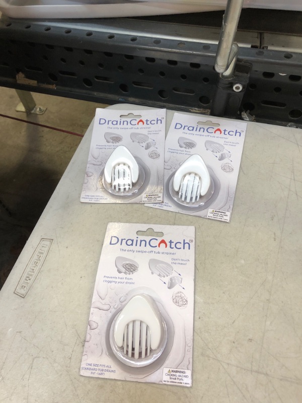 Photo 2 of ( PACK OF 3 ) DrainCatch: The Easy to Clean Drain Hair Catcher, Clean with ONE Swipe, The ONLY Separating Bathtub Hair Strainer, Easy to Clean Drain Protector, Drain Screen, fits All Standard tub Drain Sizes