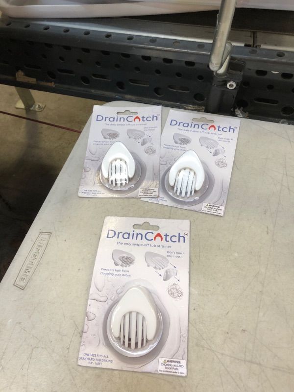 Photo 2 of ( PACK OF 3 )DrainCatch: The Easy to Clean Drain Hair Catcher, Clean with ONE Swipe, The ONLY Separating Bathtub Hair Strainer, Easy to Clean Drain Protector, Drain Screen, fits All Standard tub Drain Sizes