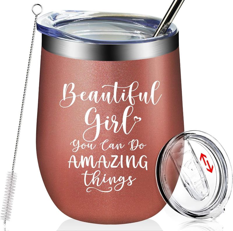 Photo 1 of BIRGILT Beautiful Girl You Can Do Amazing Things - Daughter Gifts - Inspirational Gifts for Girl Women - Encouragement Birthday Gifts for Daughter, Her - Tumbler Cup
