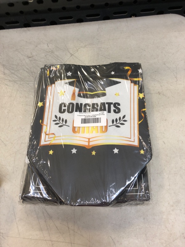 Photo 2 of 16pcs Graduation Gift Bag with Handles Gift Bags for Kindergarten College High School 8th Grade Nursing School Graduation Bags Congrats Grad Party Favor Bags Black Gold Graduation Party Decorations