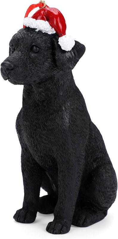 Photo 1 of HADM Black Labrador Dog Christmas Ornament Hanging Dog Figurine for Christmas Tree Festival Holiday Home Decor Dog Lover Gifts for Women,Men
