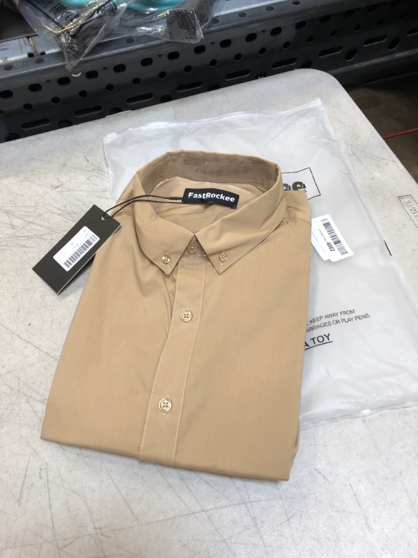 Photo 1 of MENS KHAKI DRESS SHIRT ( SIZE: MED) 