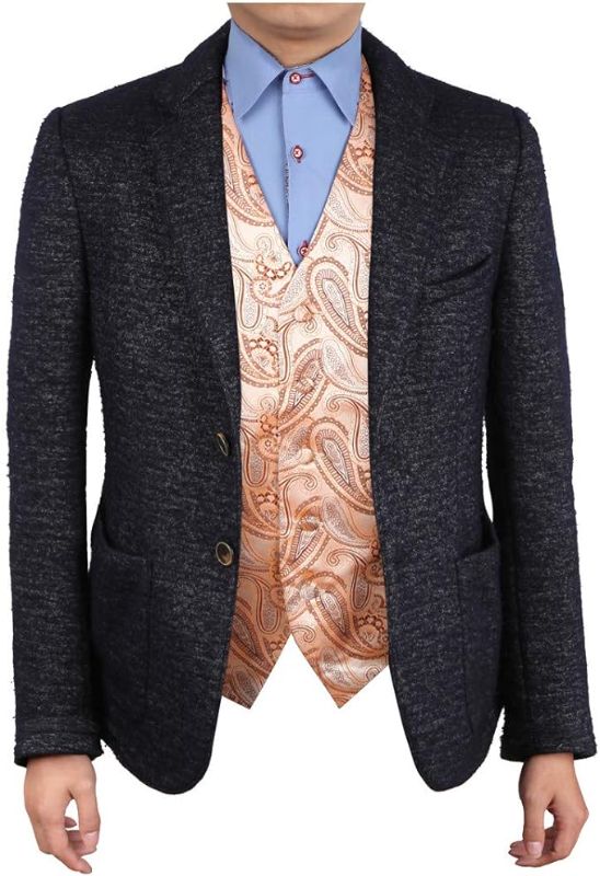 Photo 1 of Epoint EGC1B01-03 Multi Mens Paisley Waistcoat Woven Microfiber S-5XL Vest
