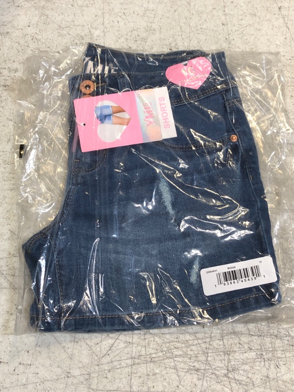 Photo 2 of Girls Essential Double Button Short, Medium Blue, 10
