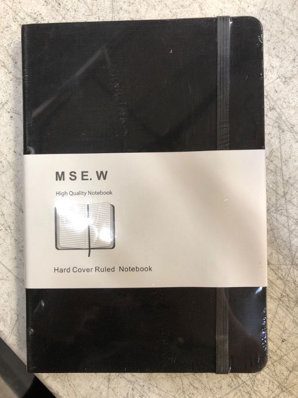 Photo 1 of MSE.W Black Notebook, A5 Lined Hard Cover Journal Notebooks for Work, Note Taking, 192 Pages Thick Writing Paper, Use for Office, Business, Home, School