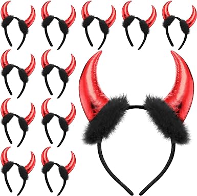 Photo 1 of Crowye 12 Pcs Halloween Animal Ears Headband Animal Cosplay Costume Headbands Ear Horn Hair Hoop for Party Decoration