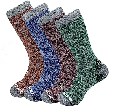 Photo 1 of bataidis Hiking socks with Full Cushioned,Thicker,Warmer and more Breathable Men's Outdoor Hiking Running Socks 4 Pairs of Crew Socks for Men.Size in Large