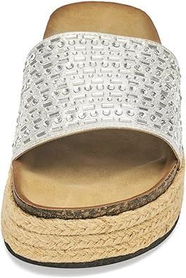 Photo 1 of ALLOT Women's Plam Espadrille Wedge Sandals Platform Rhinestone Fashion Slides vintage Bohemia Beach Sandals Slip On Open Toe Dressy Summer Casual Shoes size 10