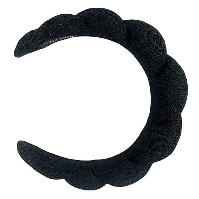 Photo 1 of DADHOT Spa Headband for Women - Spa Headband Sponge & Terry Towel Cloth Fabric Hair Band for Face Washing, Makeup Removal, Shower, Hair Accessories,Skincare (Black)*****Factory Sealed
