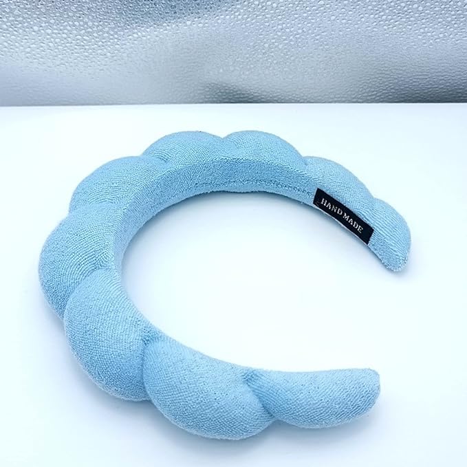 Photo 1 of DADHOT Spa Headband for Women - Spa Headband Sponge & Terry Towel Cloth Fabric Hair Band for Face Washing, Makeup Removal, Shower, Hair Accessories,Skincare (Blue)*****Factory Sealed
