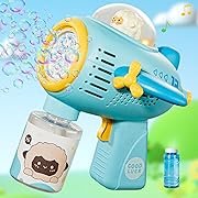 Photo 1 of Bubble Gun Machine for Toddlers|Aircraft Bubble Maker with Lights for Summer|Automatic Bubble Blower for Travel,Outdoor Toys for Kids Ages 4-8,Great Gift