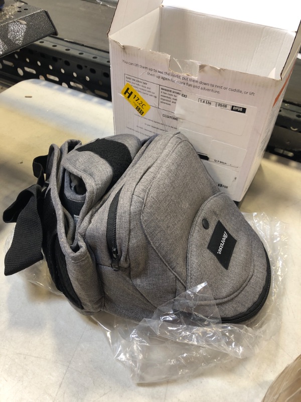 Photo 1 of FLEEROSE - CPC-Certified Hip Seat Baby Carrier - New Ergonomic Bench Design, Multiple Pockets & Lumbar Support & Breathable Materials for Newborns & Toddlers, All Seasons & 4 Positions (Carrier, Grey)