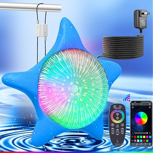 Photo 1 of (2023 Upgraded) LED Pool Lights 15W -Smart APP and Remote Control, RGB Dimmable Above Ground Pool Lights with Music Sync and Timer Function, IP68 Waterproof Swimming Pool Light with 26.3ft Cord