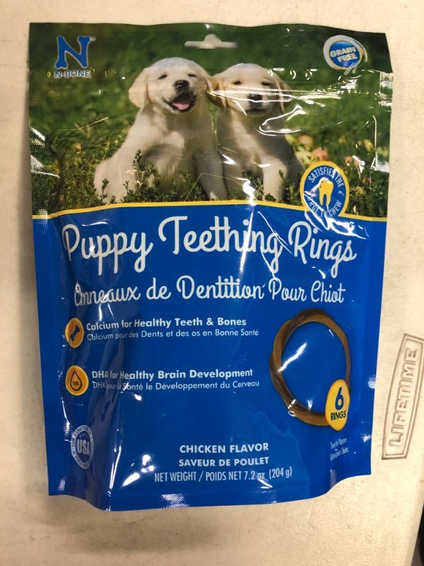 Photo 2 of Best by 12/2024--N-Bone Puppy Teething Rings, Grain-Free Chicken Flavor, 6 ct Chicken 6 Count (Pack of 1)