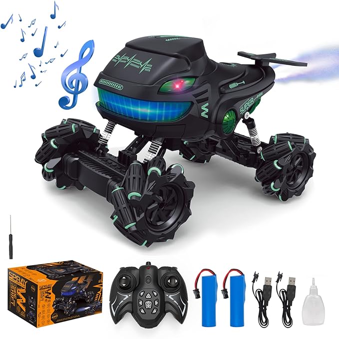 Photo 1 of CKYSCHN Monster Trucks for Boys, 1:14 Remote Control Car with Spray, 360° Rotating 4WD Stunt RC Car, 2.4GHz Remote Control Car Toys for Kids Boys, RC Truck Toys with Light, Sound(Blue)*****Factory Sealed
