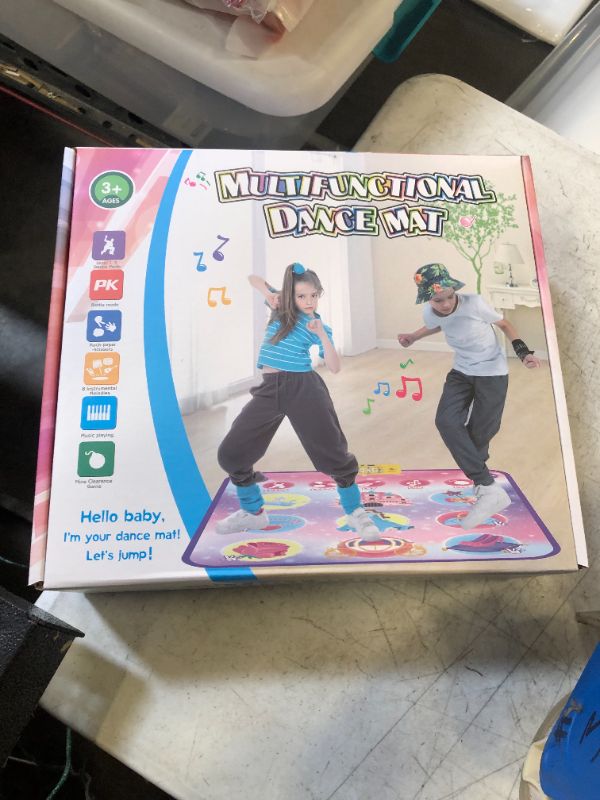 Photo 2 of ALARTSNAIL Dance Mat for Kids Ages 3-12 with 9 Game Modes, Double PK Mode, with LED Lights, Adjustable Volume, Built-in Music, Christmas Birthday Toys Gifts for 3 4 5 6 7 8+ Year Old Girls? Dark Red