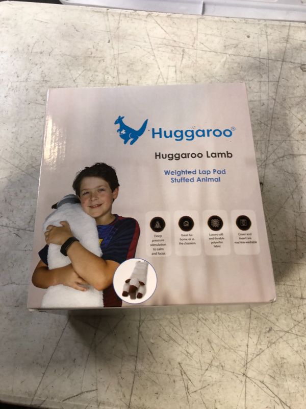 Photo 2 of Huggaroo Weighted Lap Pad Lamb- Sensory Stuffed Animals - 3.6 lb Large 29 x 8 in for Anxiety and Autism Comfort – Stocking Stuffer